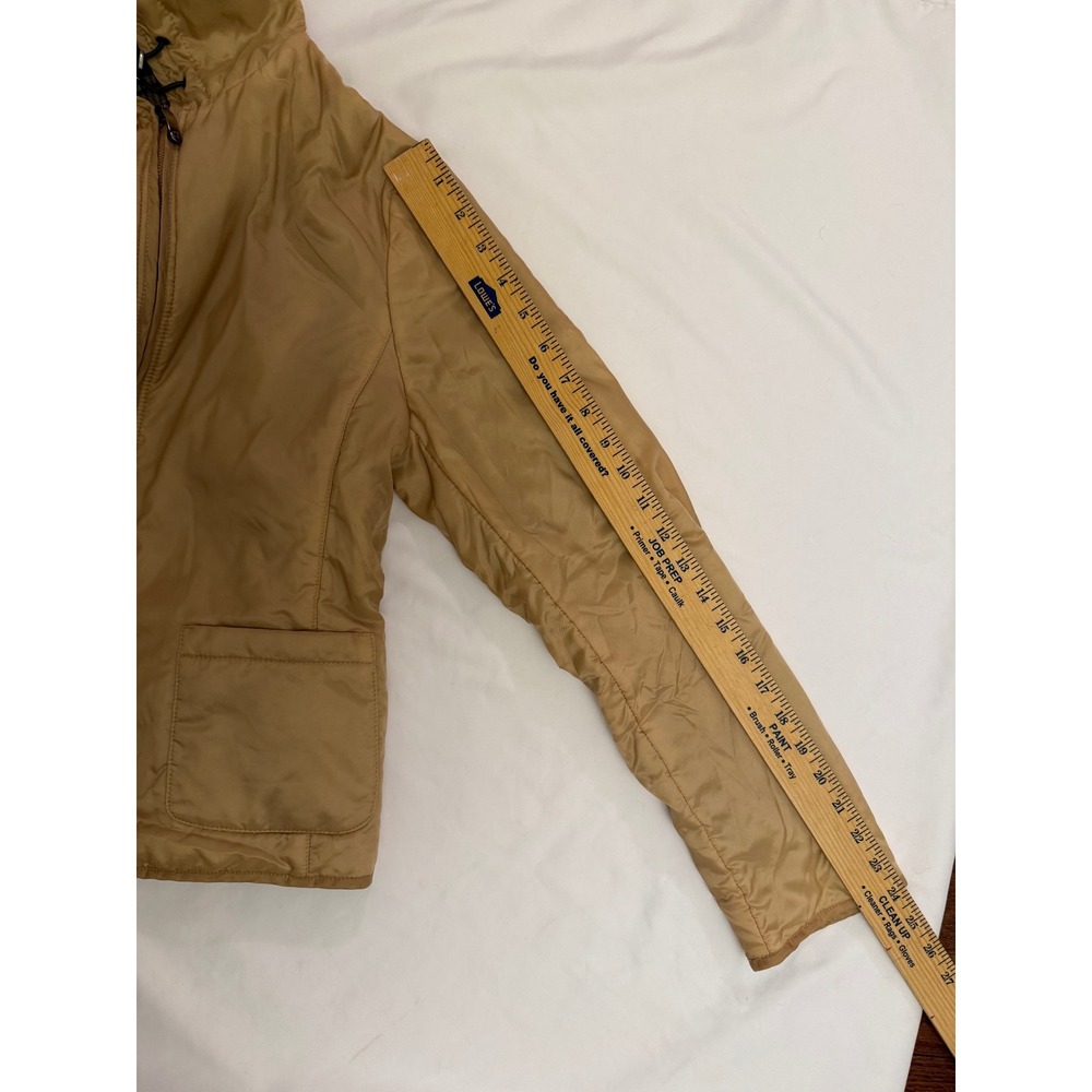 Trussardi T'Space Womens Tan Hooded Zip Up Lightweight Jacket Size ITALIAN 42 S - Picture 6 of 9